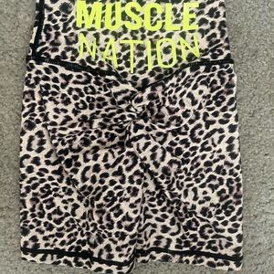 Muscle Nation Leopard Scrunch Bum Bike Short